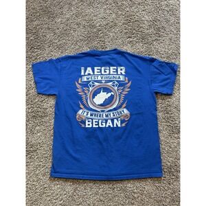 Iaeger West Virginia Its Where My Story Began T Shirt Mens Size M Blue Cotton‎